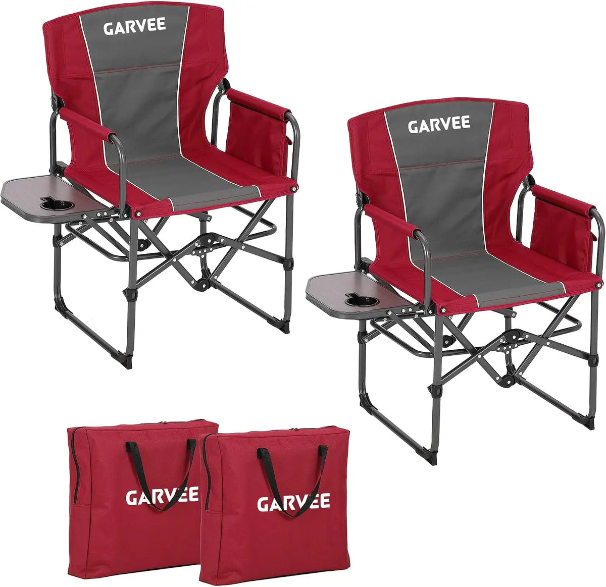 TACLEEKII Oversized Folding Camping Director Chair With Side Table