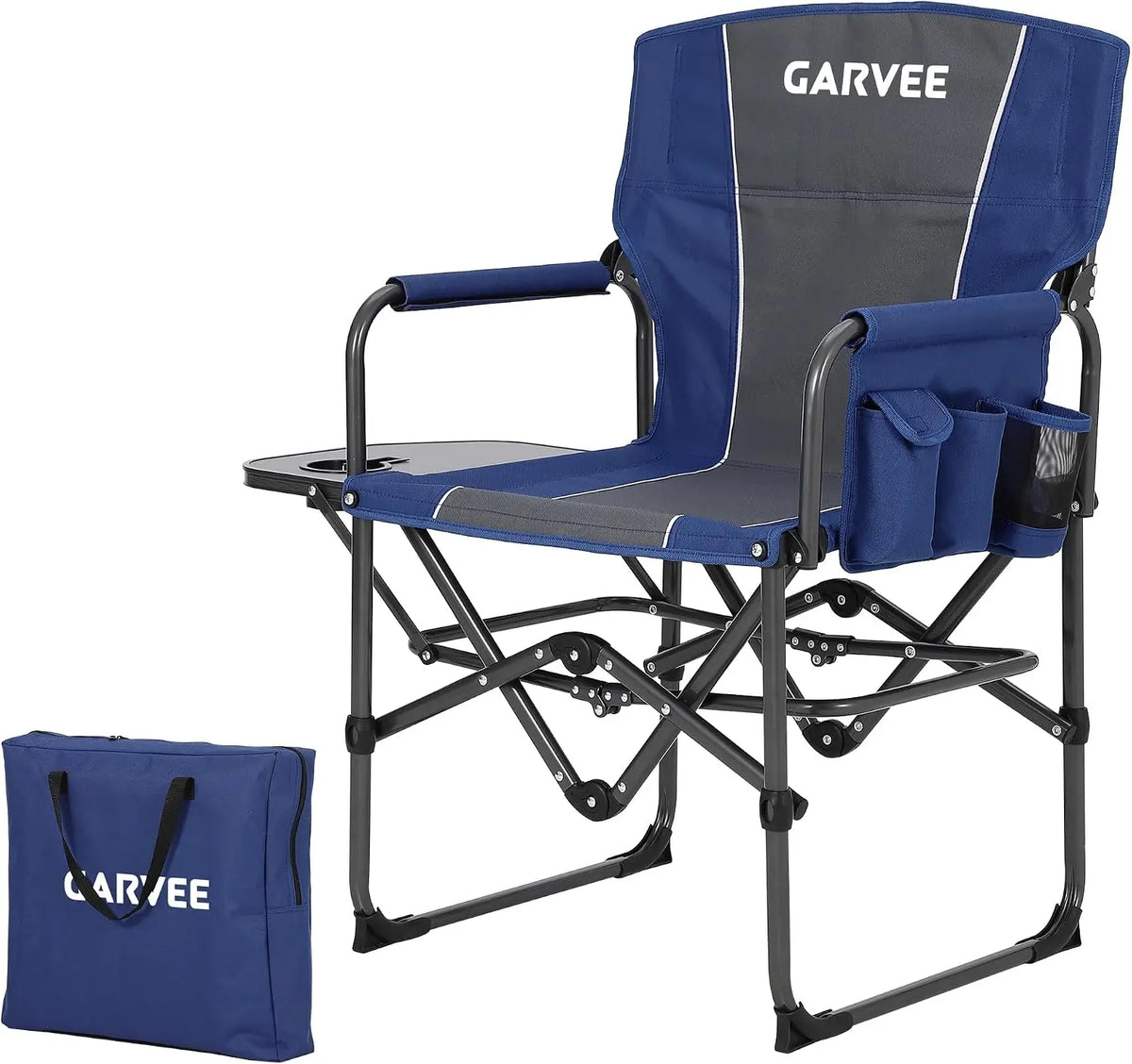 TACLEEKII Oversized Folding Camping Director Chair With Side Table