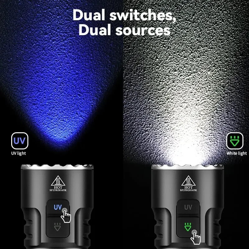 Sofirn SR23 Rechargeable UV Flashlight With Dual Switch Magnetic Tailcap