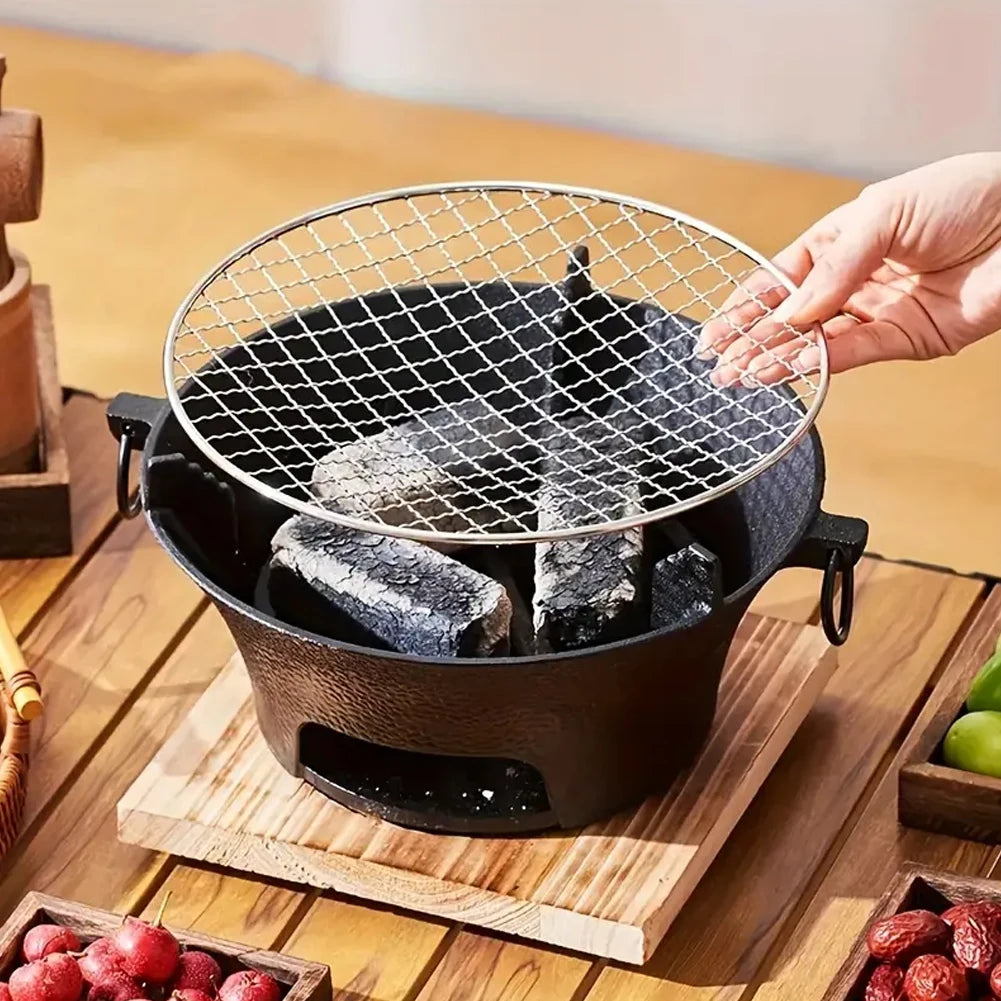 Atuotin Stainless Steel Charcoal Barbecue Grill Tabletop Pit Outdoor Camping