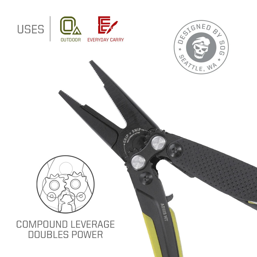 SOG Aegis MT Mini Tactical Multi Tool Steel Pliers EDC Pocket
