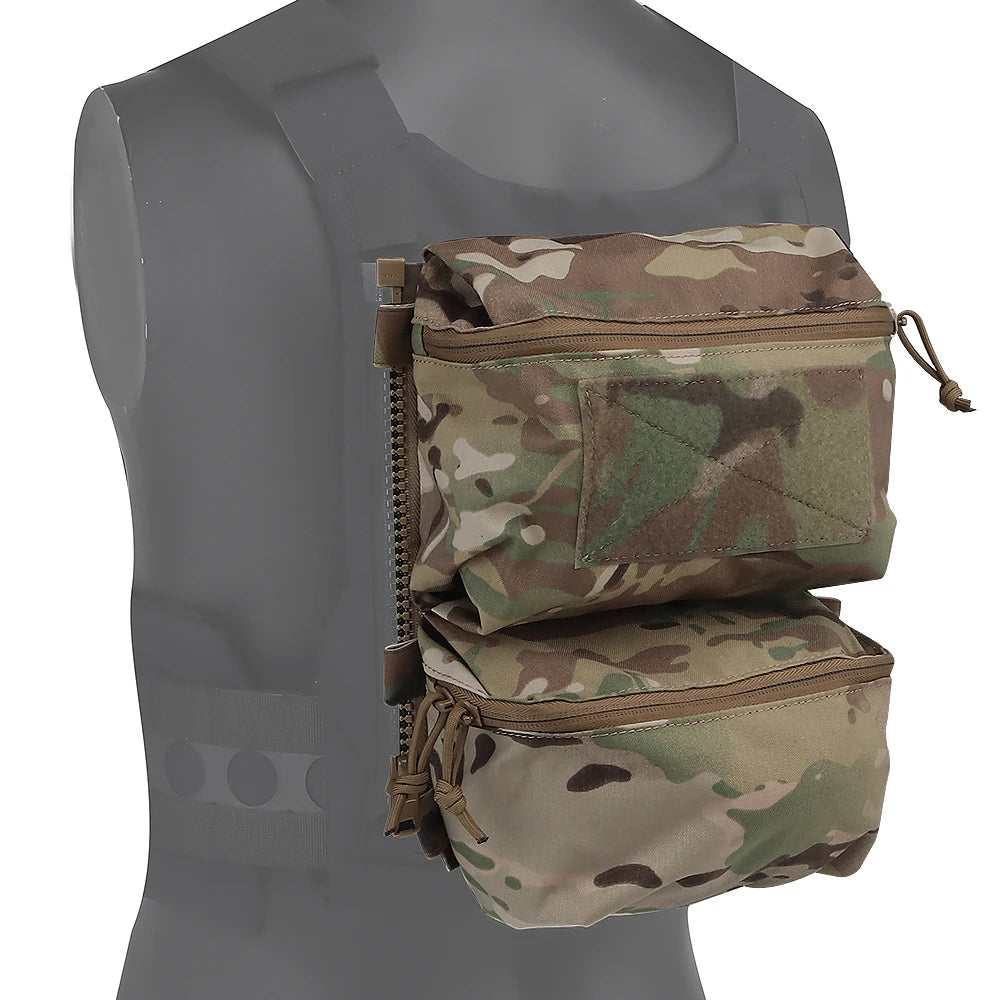 Tactical FCPC V5 Back Panel Double Bag Sundries Pouch General Purpose Pockets Ferro Style Vest Plate Carrier Accessories