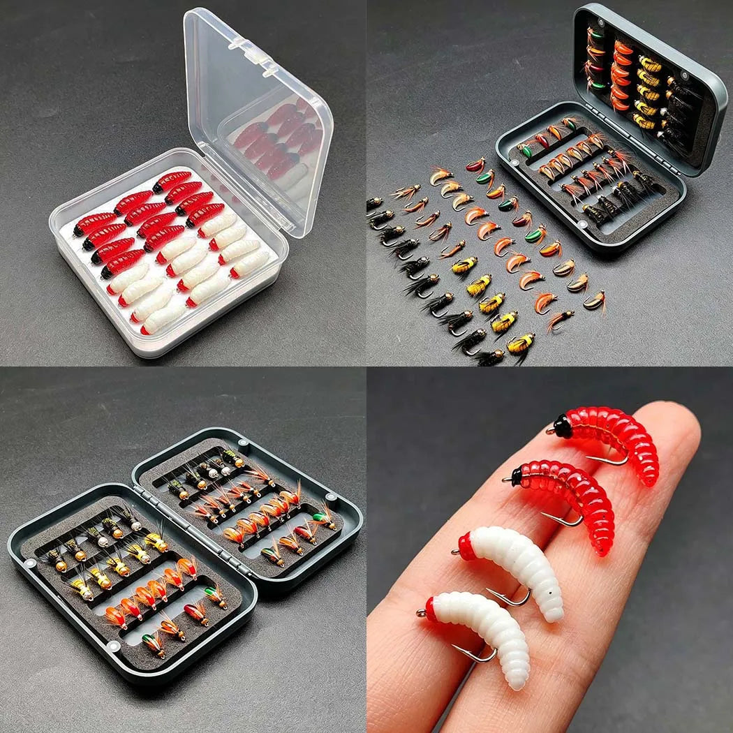 Fly Fishing Kit With Dry Wet Flies And Trout Nymphs