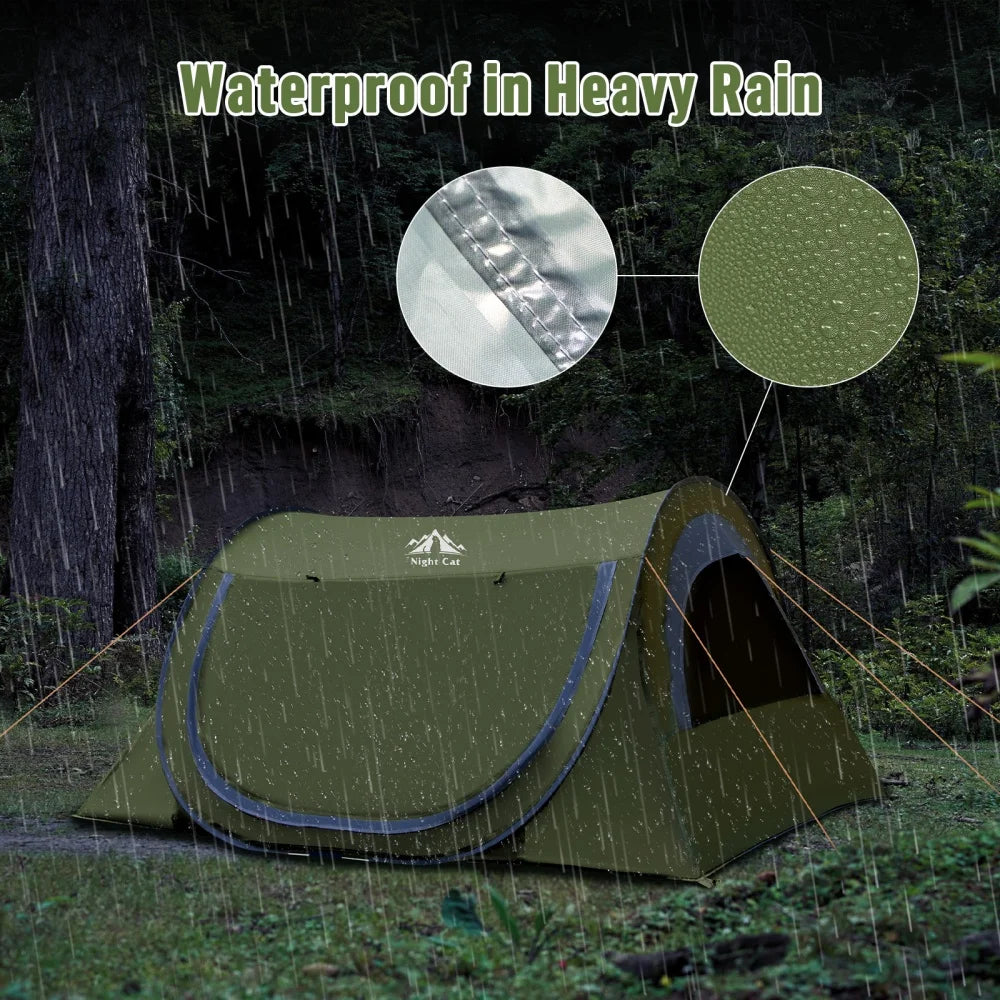 Night Cat Two Person Waterproof Pop Up Camping Tent