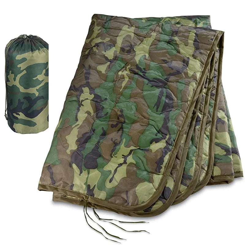 Tactical Camouflage Water Repellent Quilted Poncho Liner Blanket