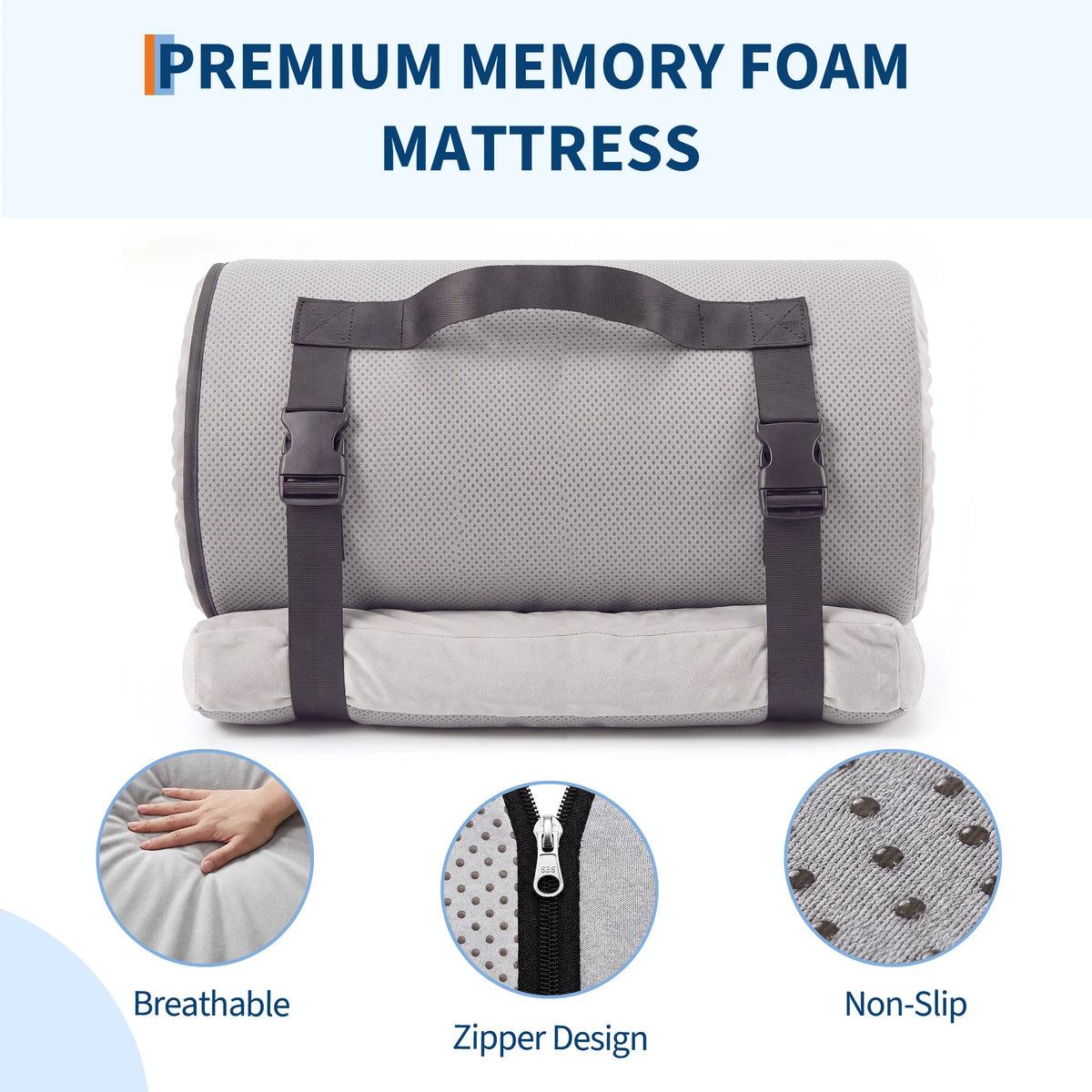 Portable Roll Up Memory Foam Camping Sleeping Pad for Travel