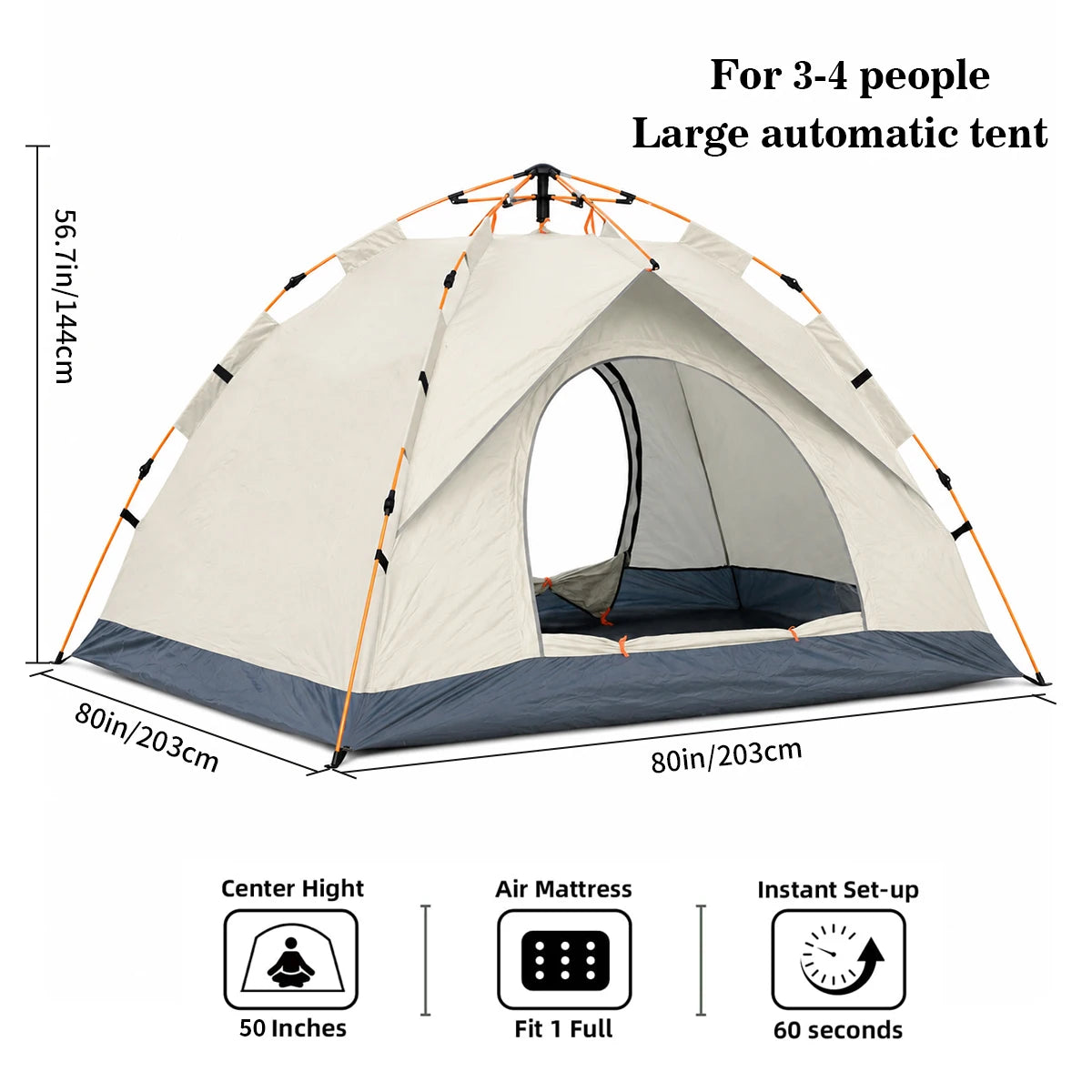 TRIBENEST Automatic Pop Up Camping Tent for Outdoor Shelter