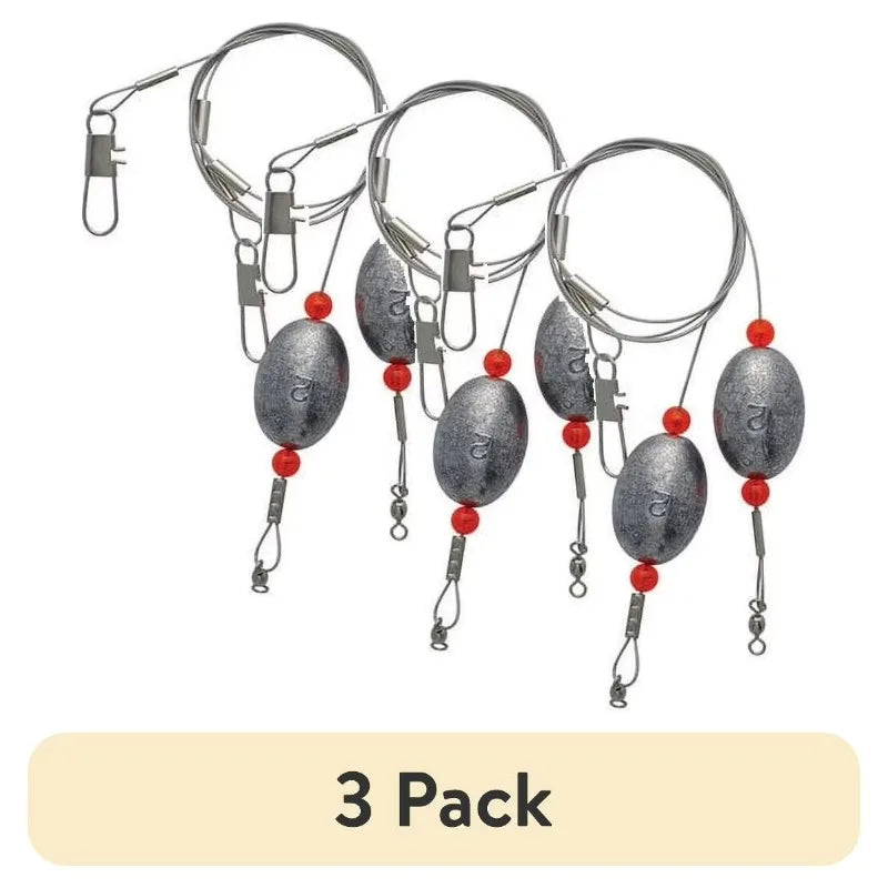 (3 pack) 18" with 2 oz Egg Sinker Great for all sorts of fish in different locations and climates.