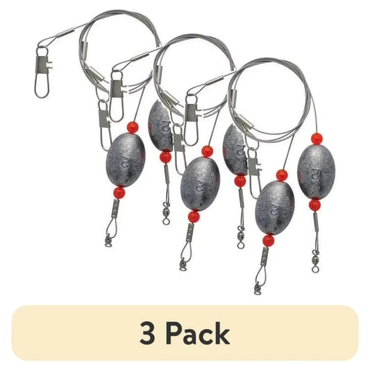 (3 pack) 18" with 2 oz Egg Sinker Great for all sorts of fish in different locations and climates.
