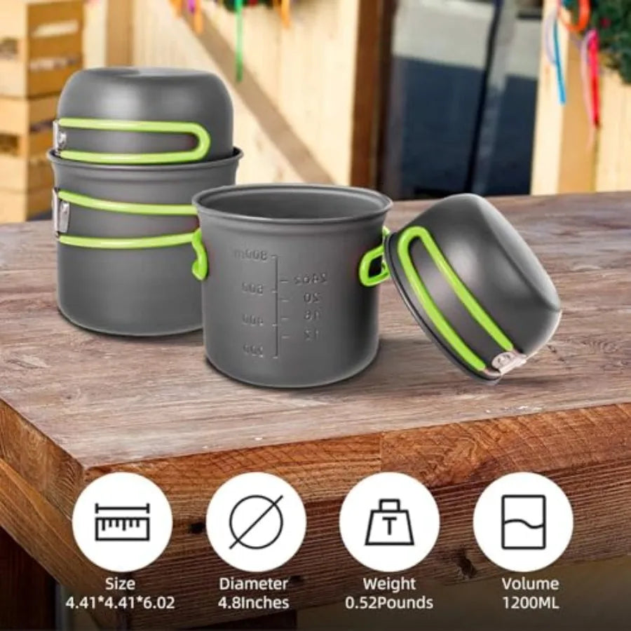 Premium Stainless Steel Backpacking Cookware Set For Outdoor Adventures