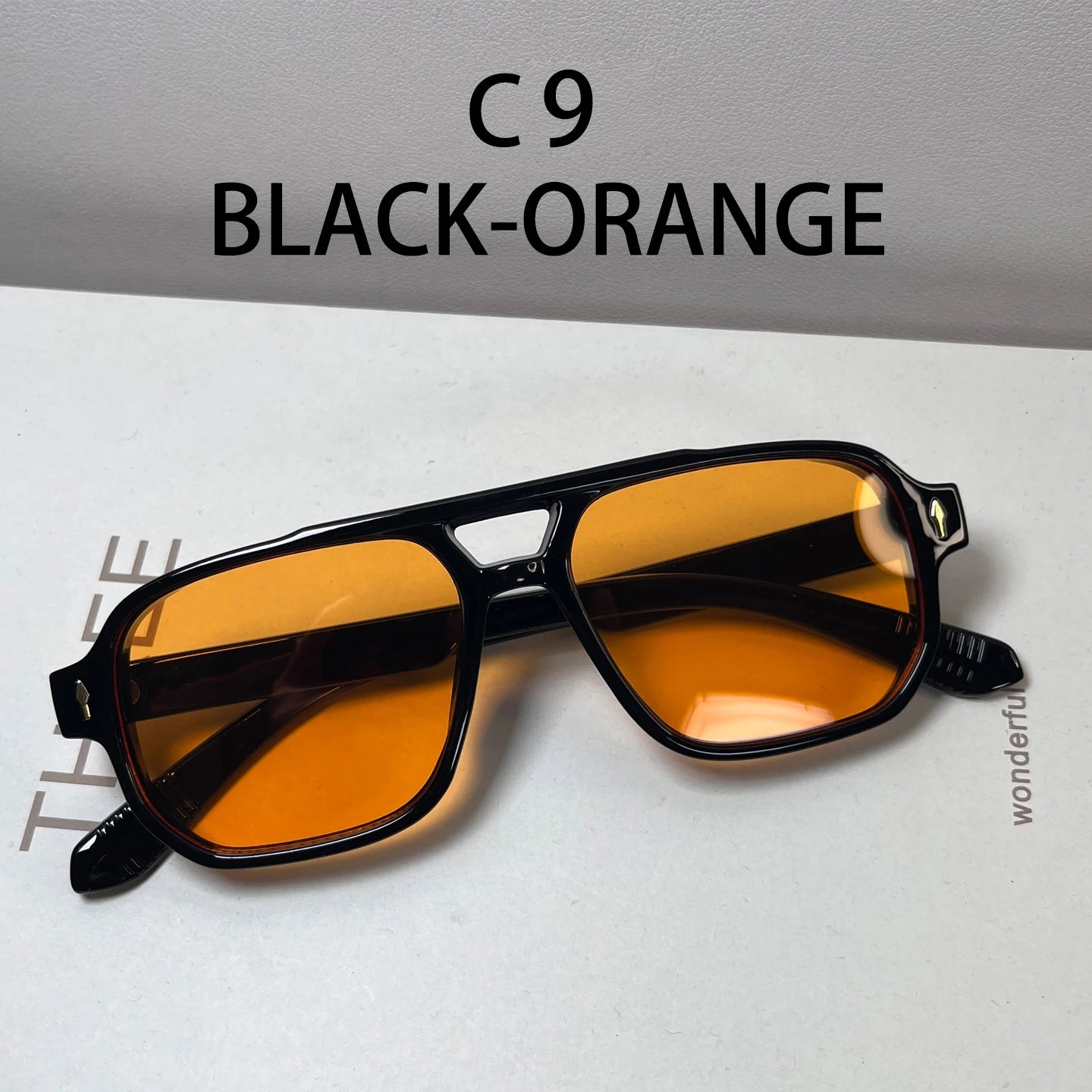 Boysen Square Sunglasses Unisex Double Bridge Rivets And UV400
