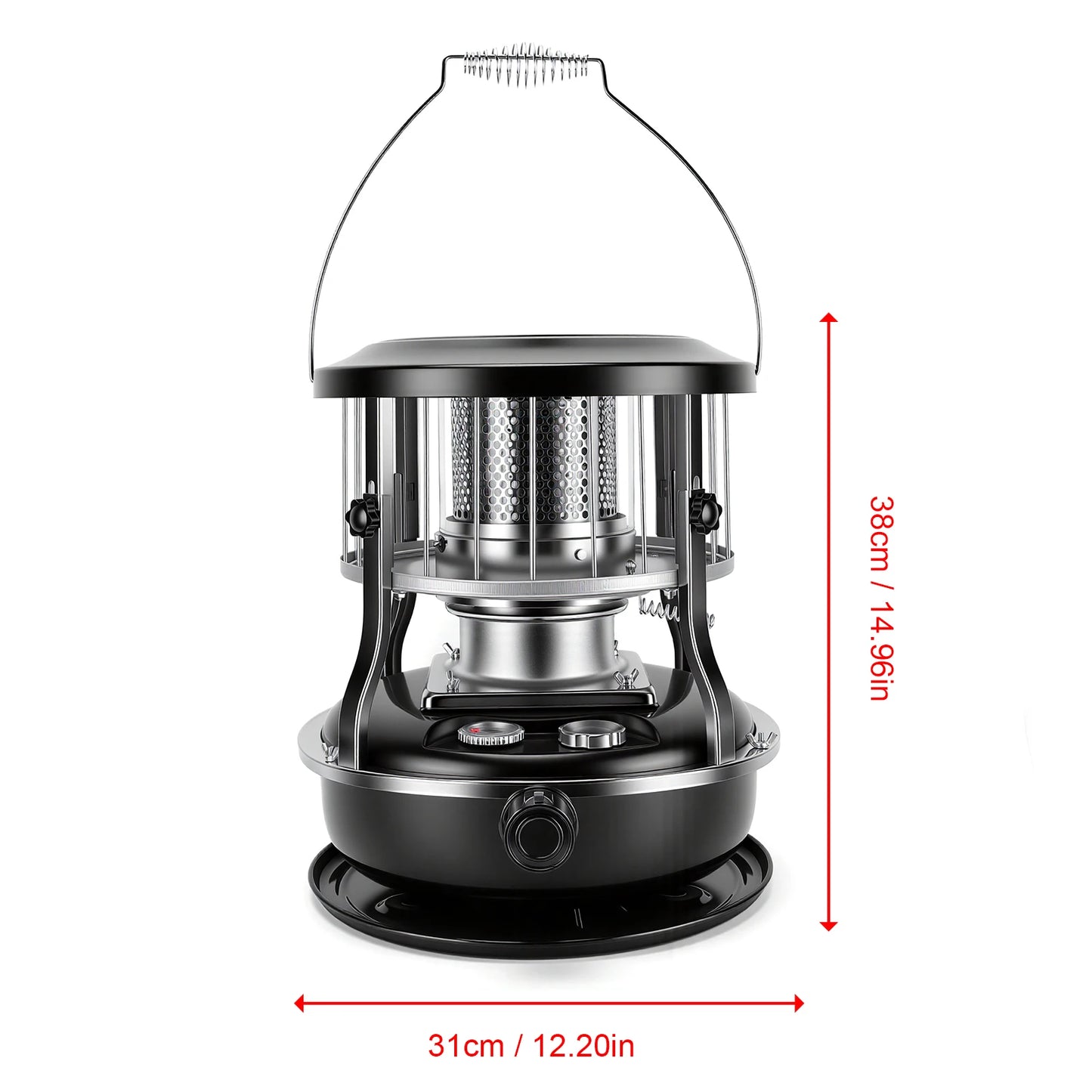 Upgraded 4.5L Kerosene Heater Indoor Outdoor 9000 BTU Portable Radiant Tent Heater Dual Use for Cooking Heating 16-21H Burn Time