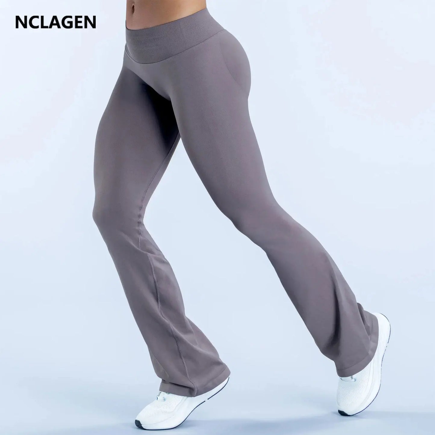 NCLAGEN Women Seamless Flare Leggings For Pilates And Yoga