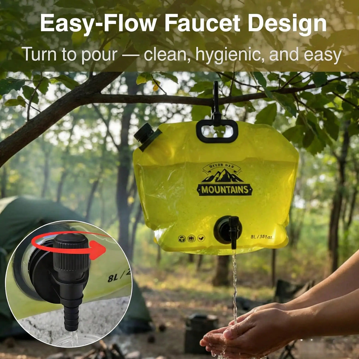 Collapsible Camping Water Jug Set With Spout For Hiking