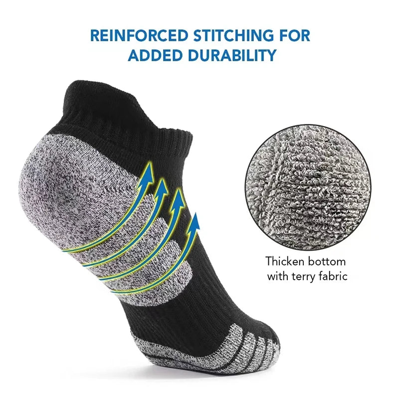 ZYCSNH 3 Pair Cotton Ankle Socks Professional Athletic Performance Hosiery