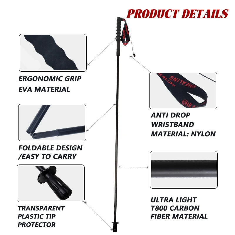 Okhealing Carbon Fiber Trekking Poles Ultra Light Hiking Sticks