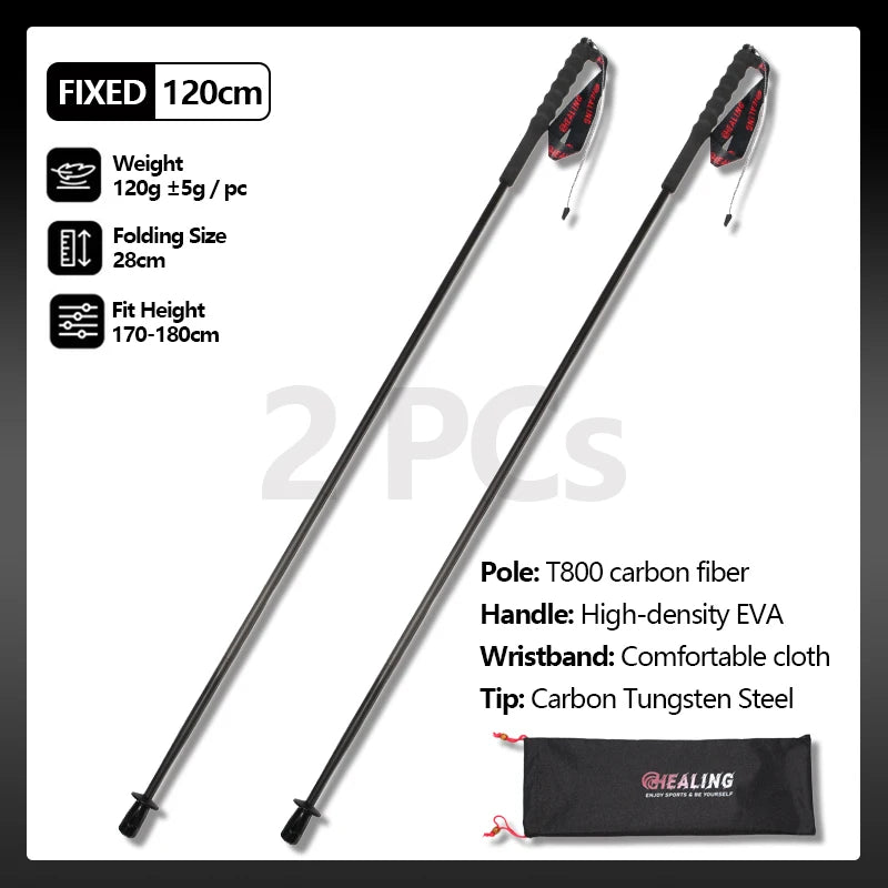 Okhealing Carbon Fiber Trekking Poles Ultra Light Hiking Sticks