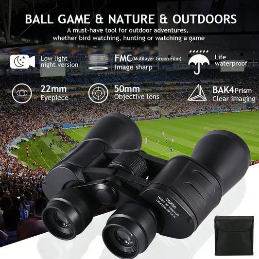 180x100 High Power Binoculars For Adults & Kids – Professional 10x50 HD Optics With BAK4 Prisms | All-Optical Glass Lenses For Bird Watching, Hunting, Outdoor Sports, Concerts & Stargazing