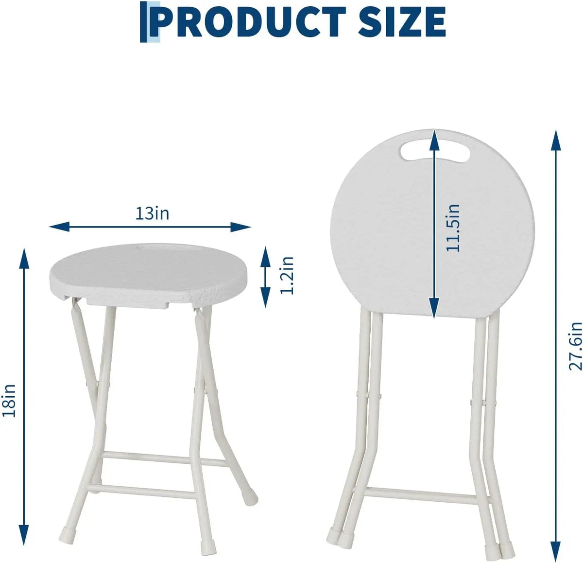 600Lbs Capacity Portable Folding Stool with Handle,Lightweight Camping Chair 18 Inch Foldable Seat for Fishing Hiking Travel Outdoor & Indoor Use Non Slip