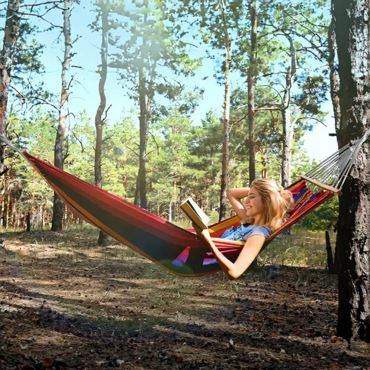Gyroor Heavy Duty Adjustable Stand Mounted Hammock For Relaxation