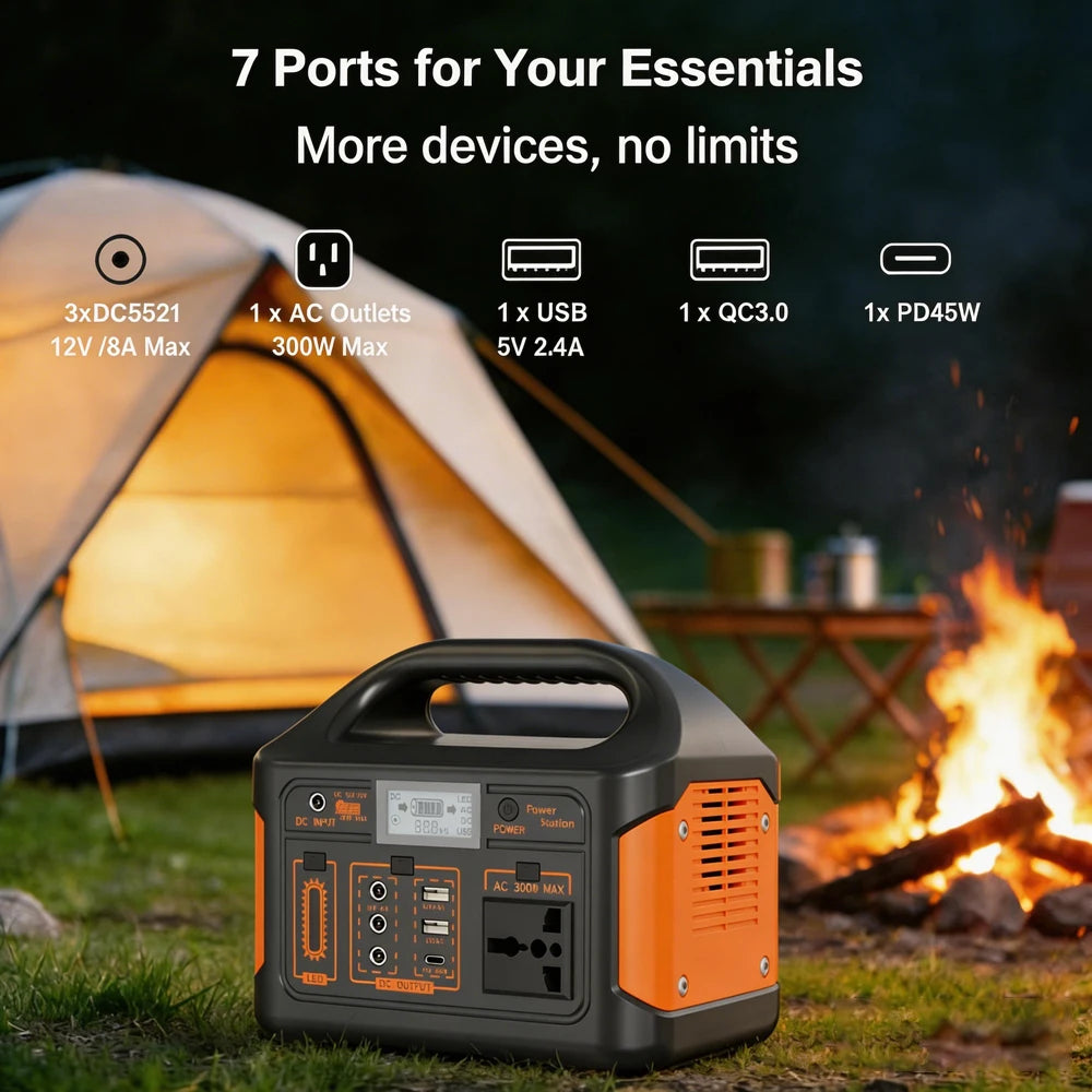 GaiaRay Portable LiFePO4 Power Station for Camping and Emergencies