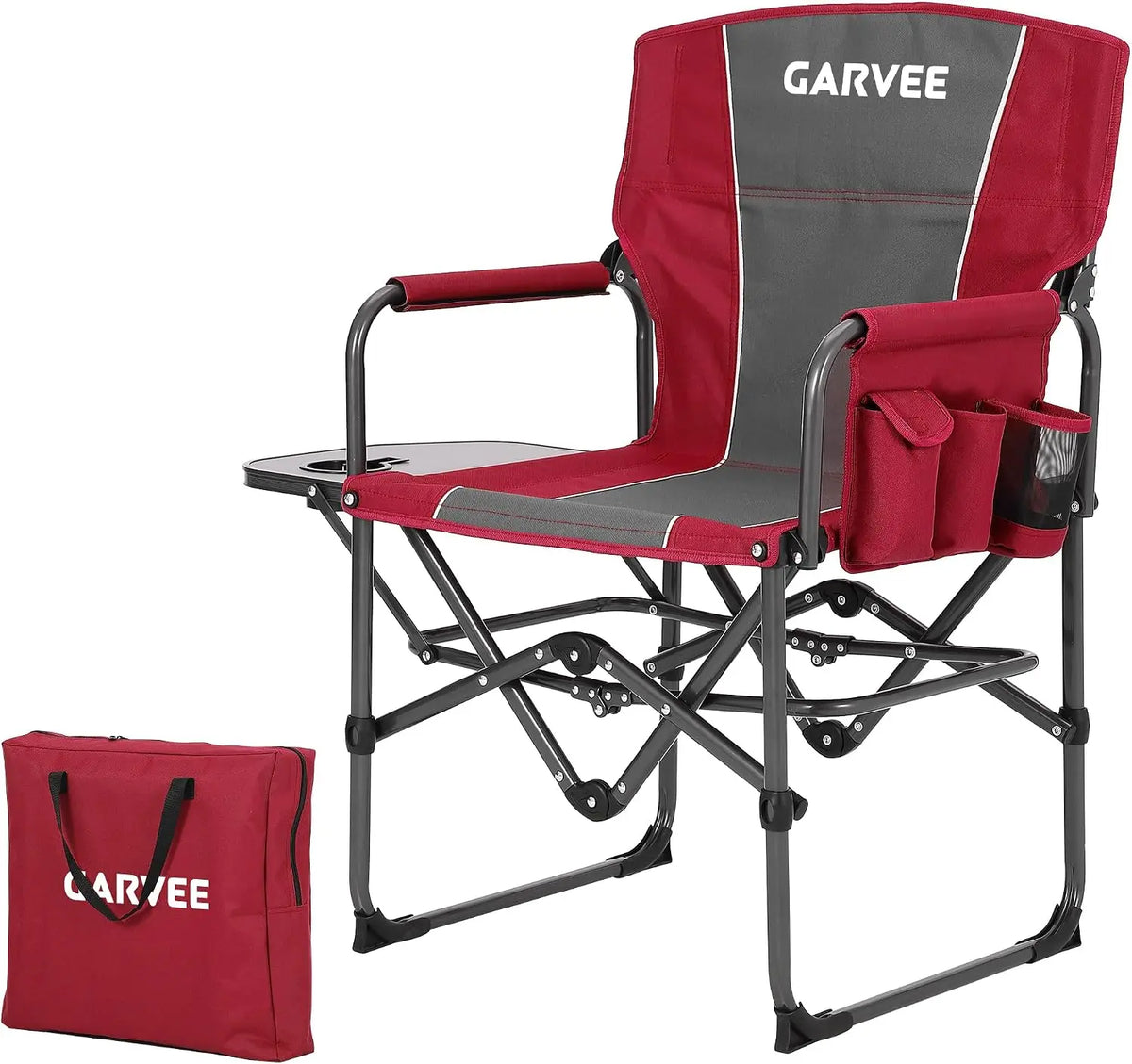 TACLEEKII Oversized Folding Camping Director Chair With Side Table