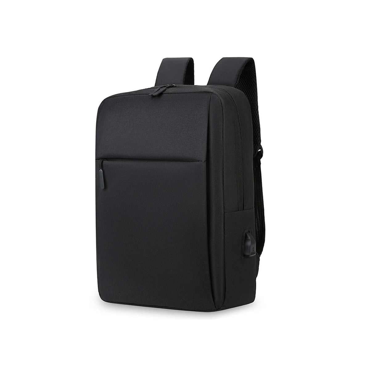 1pc Business Laptop Backpack With USB Charging Port, Water-Resistant Durable Canvas Travel Bookbag, 15.7x11.8in Large Slim Commuter Backpack For Men Women