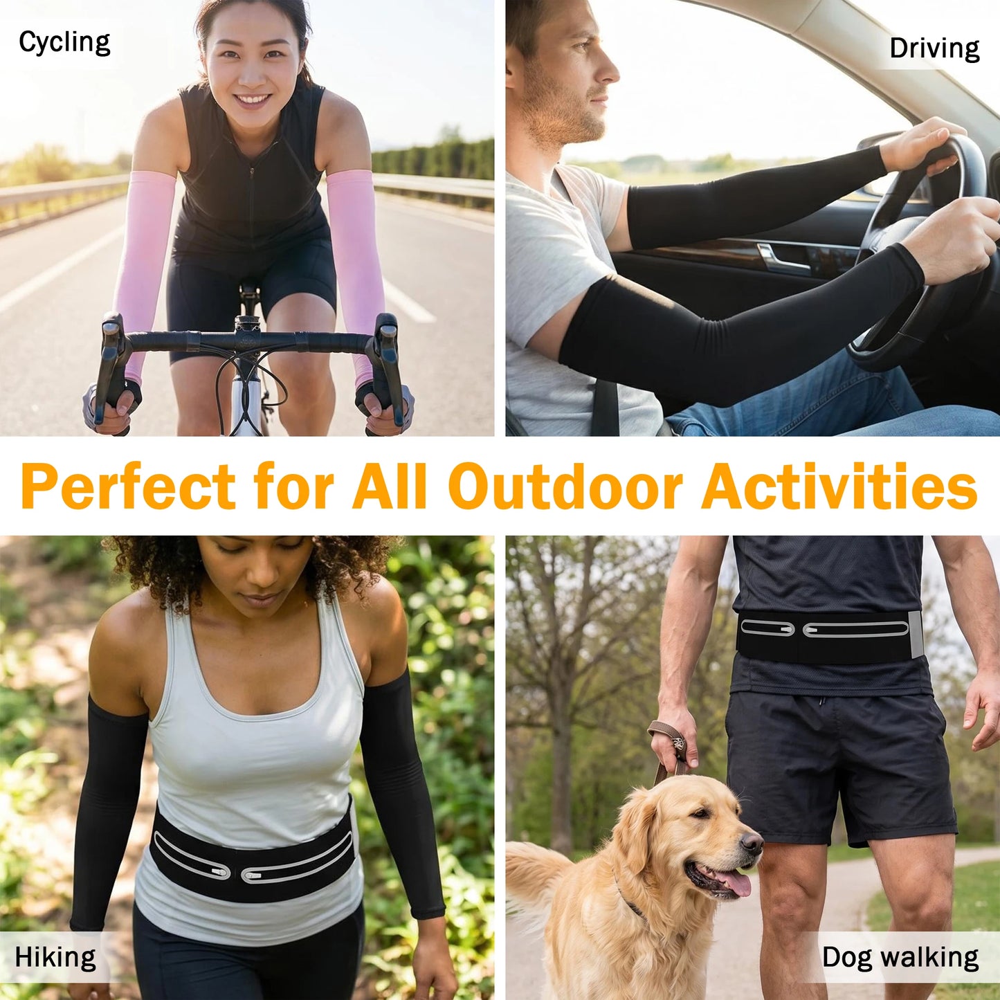 Outdoor Sports Waist Bag And Upf 50 Breathable Arm Sleeves