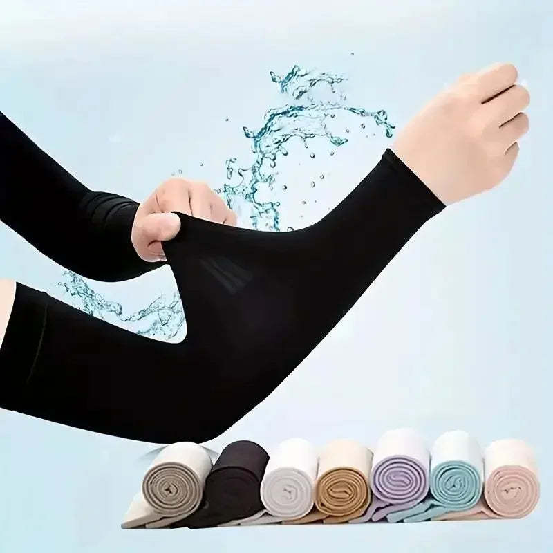 Cooling Ice Silk Arm Covers Sun Protection Cycling Running Sports