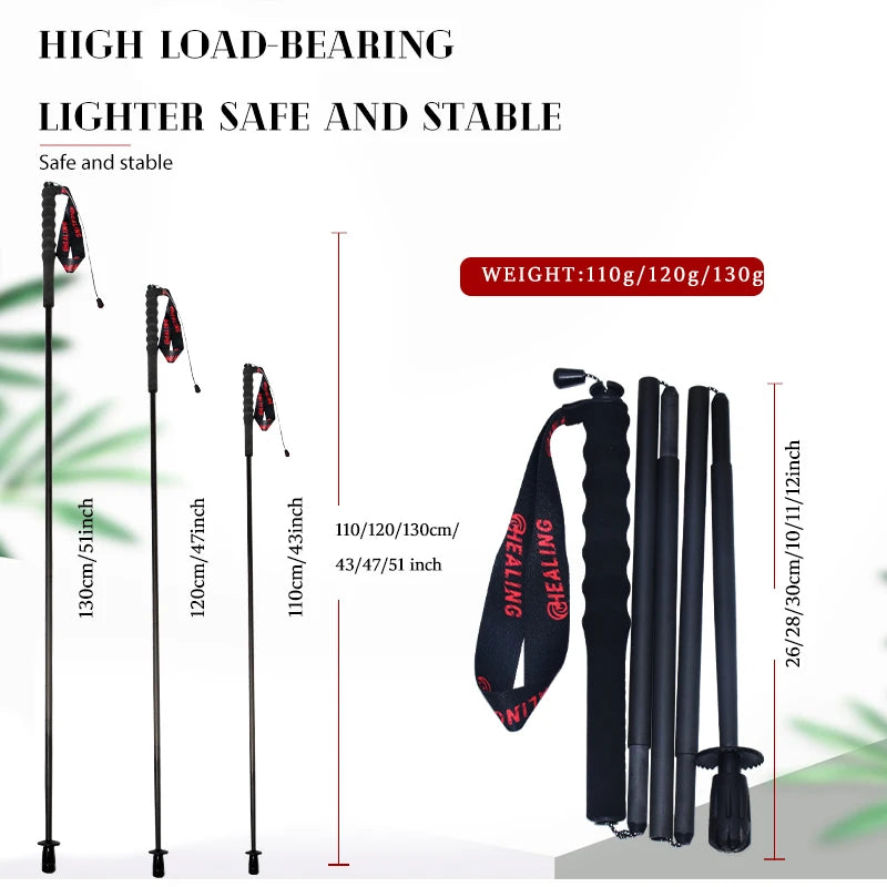 Okhealing Carbon Fiber Trekking Poles Ultra Light Hiking Sticks