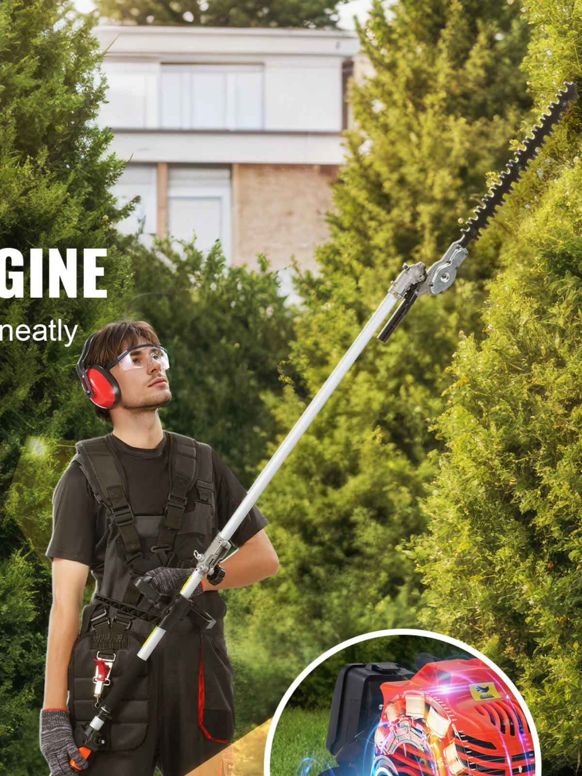 SucceBuy 33cc 6In1 Gas Powered Hedge Trimmer And Brush Cutter