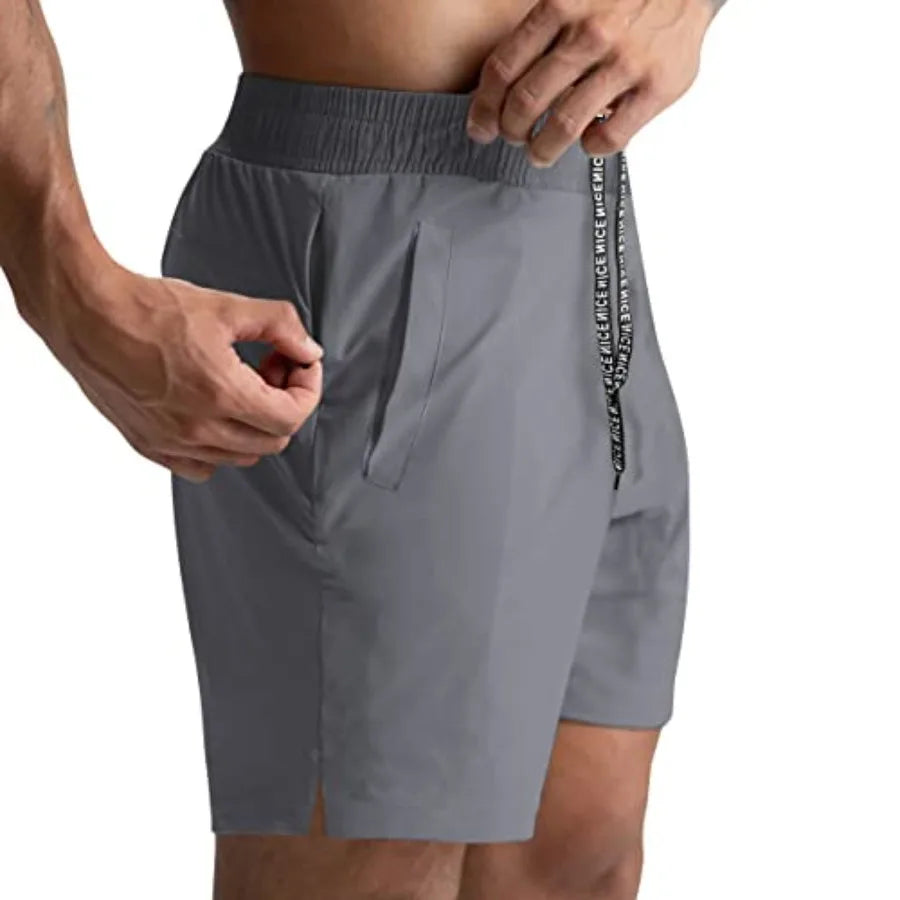 Men Quick Dry Athletic Running Shorts With Deep Pockets