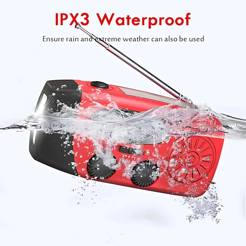 Hand Crank Solar Emergency Radio With Flashlight And Power Bank