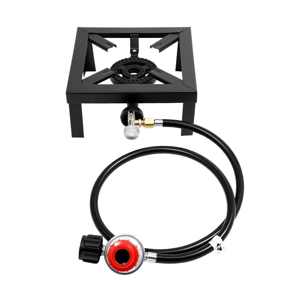 8000W High Power Camping Stove, Single Burner Cast Iron Portable Gas Cooker with Regulator Hose, for Outdoor Picnic BBQ RV