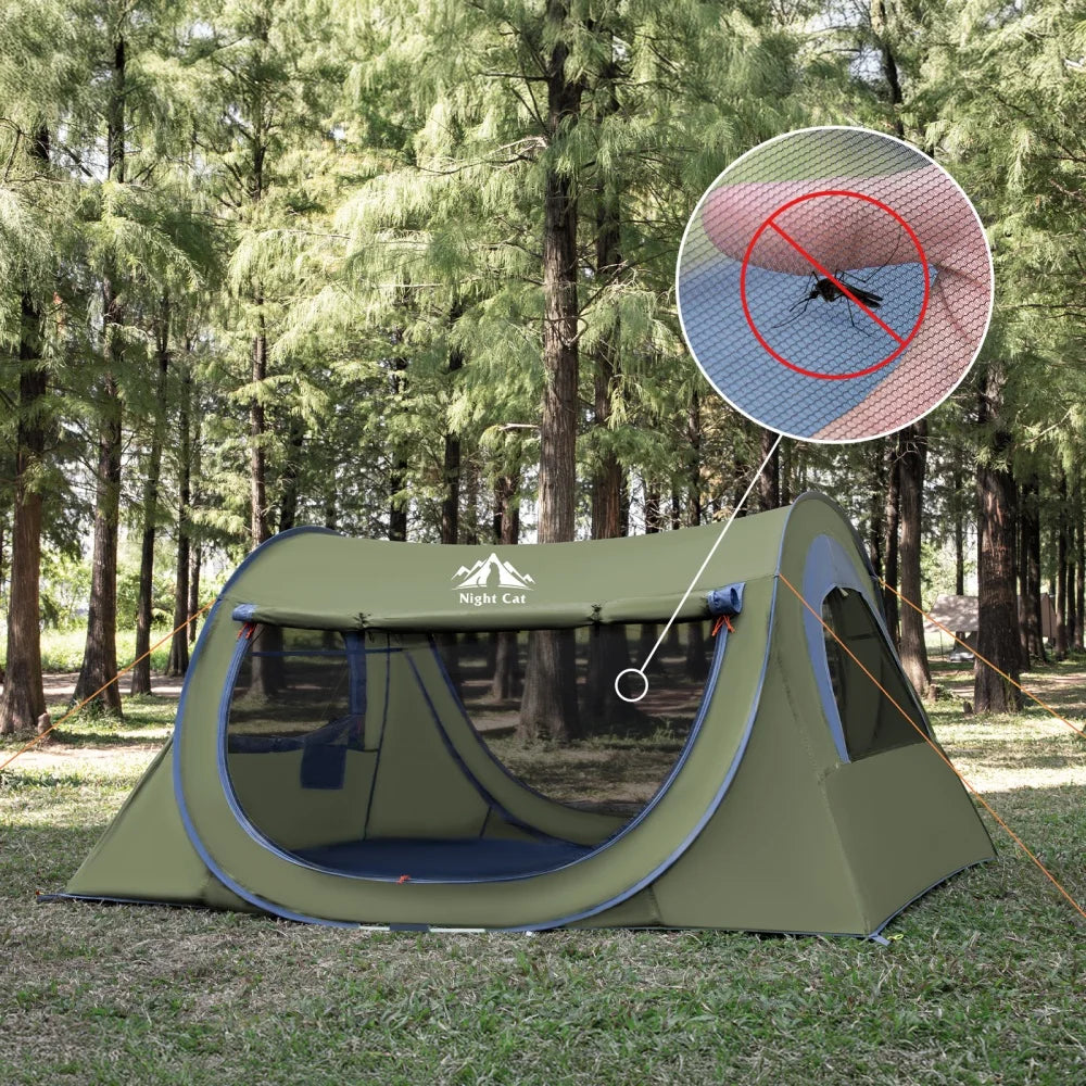 Night Cat Two Person Waterproof Pop Up Camping Tent