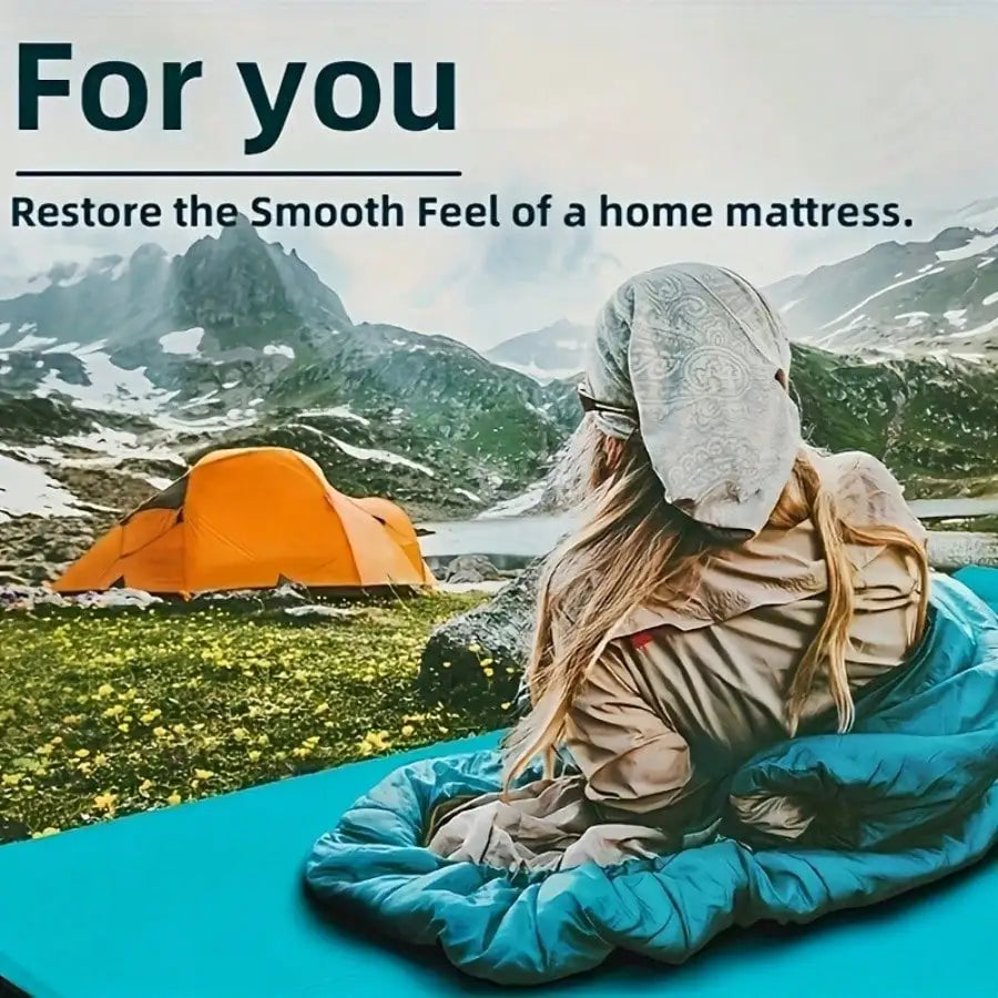 Double Sleeping Pad, 2in Memory Foam Camping Mattress 2 Person With Pillow, 5R Insulated Self Inflating Camping Pad, Air Mattress Inflatable Sleeping Mat For Backpacking,