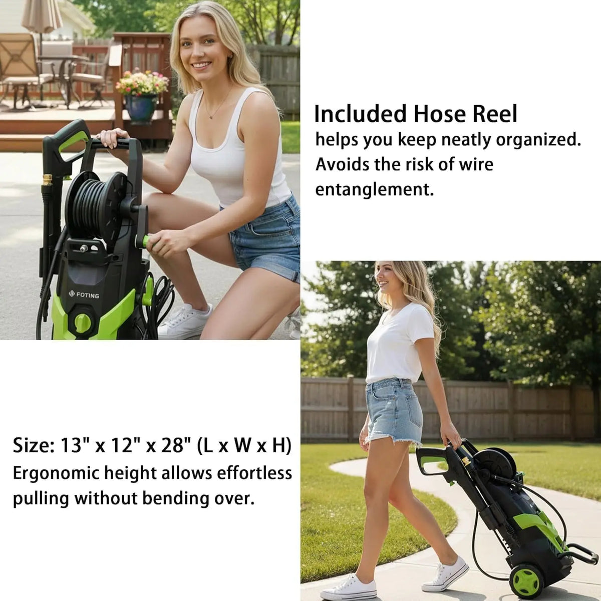 Foting Electric Pressure Washer 4800 PSI For Home Driveway Cleaning
