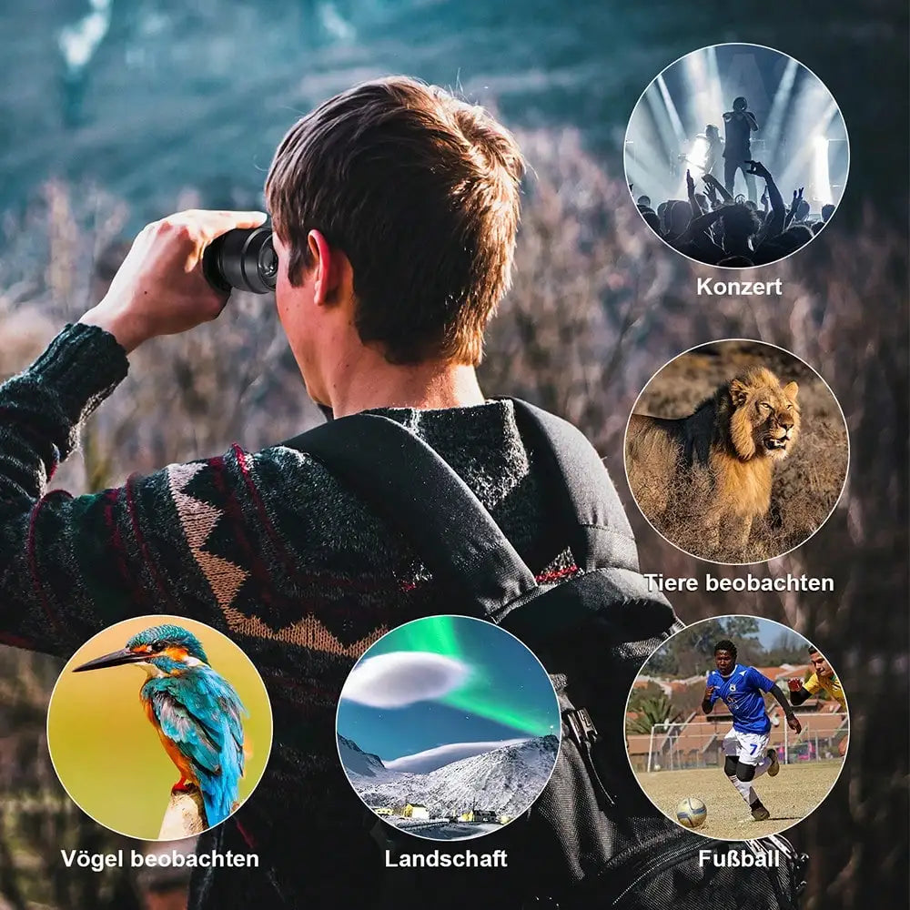 180x100 High Power Binoculars For Adults & Kids – Professional 10x50 HD Optics With BAK4 Prisms | All-Optical Glass Lenses For Bird Watching, Hunting, Outdoor Sports, Concerts & Stargazing