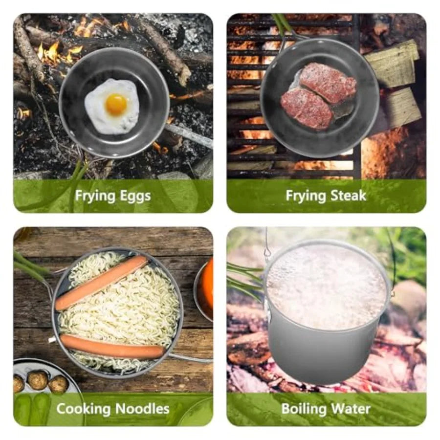 Premium Stainless Steel Backpacking Cookware Set For Outdoor Adventures