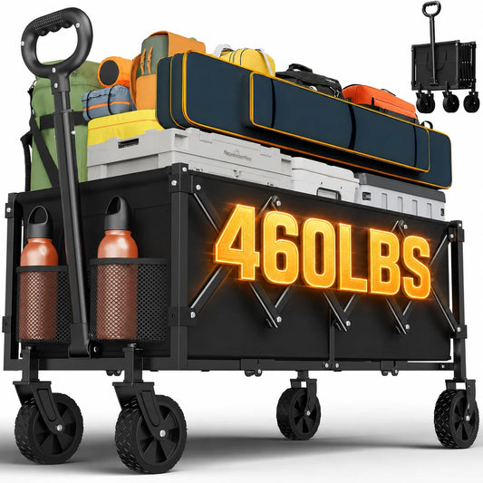 Heavy Duty Foldable Utility Wagon With All Terrain Wheels