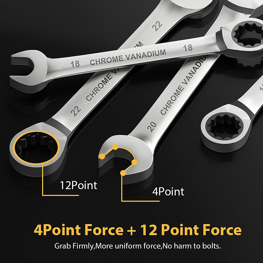 Universal Torx Wrench Adjustable Torque 6-19mm Ratchet Spanner for Bicycle Motorcycle Car Repair Tools Mechanical Tool