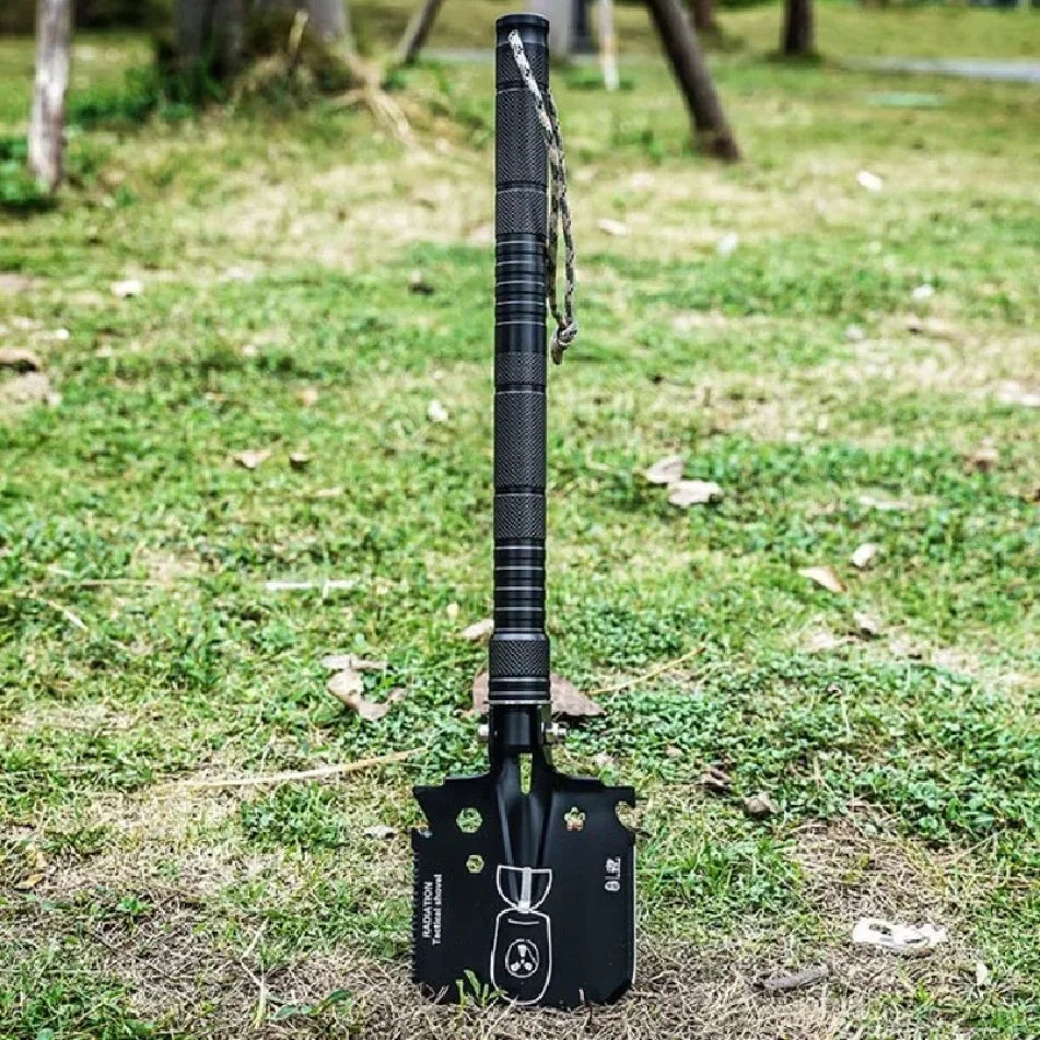 Multifunctional Folding Shovel Outdoor Camping Small Portable Stainless Steel Camping Shovel Detachable Rotatable Outdoor Tools