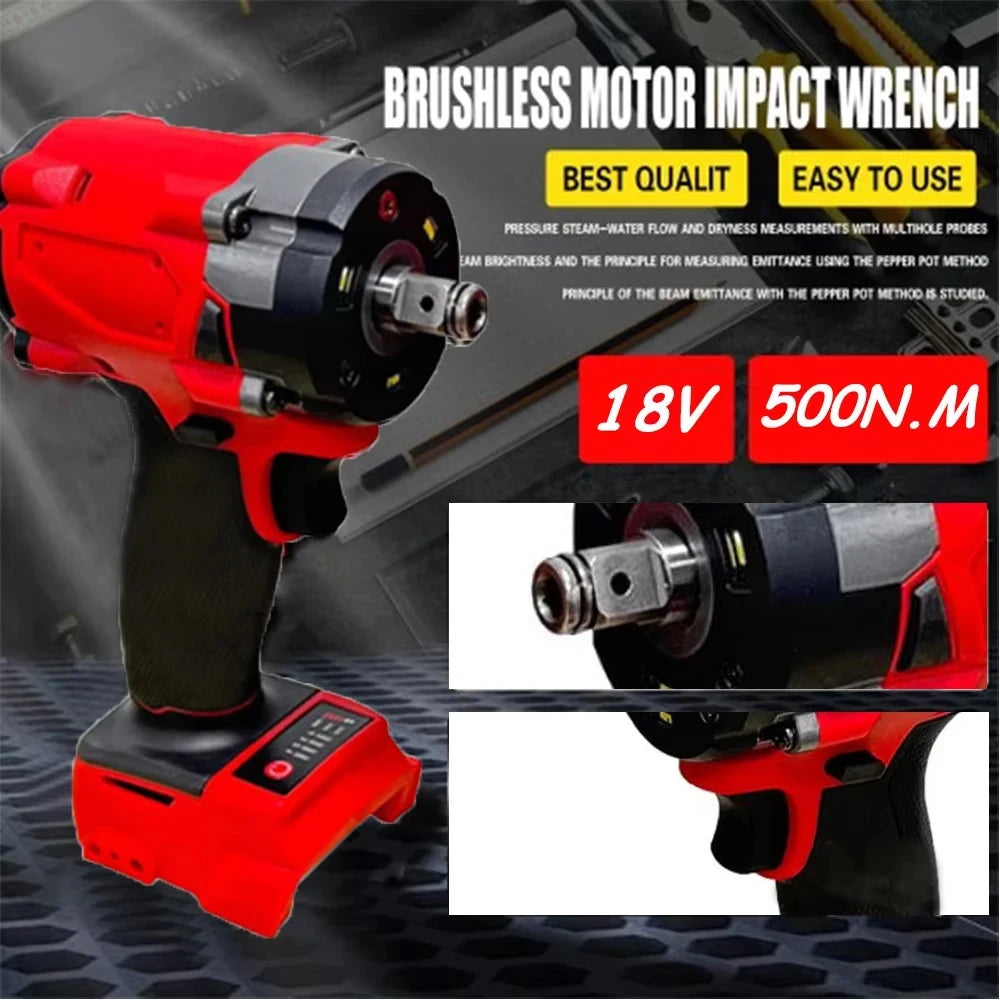 Magnitt Brushless Cordless Impact Wrench Electric Driver Power Tool