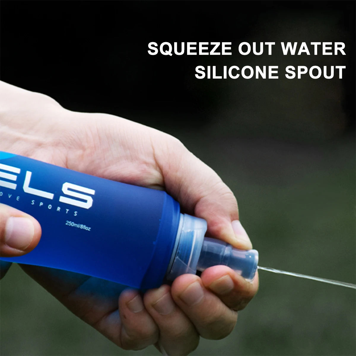 WRELS Collapsible Silicone Water Bottle For Outdoor Camping And Running