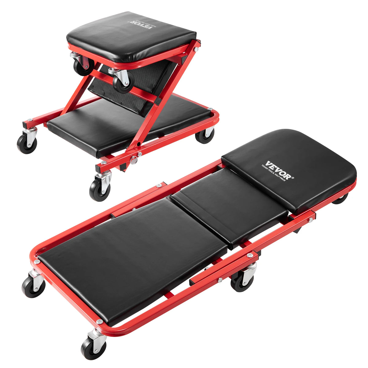 VEVOR Foldable Garage Creeper With Padded Seat And Tool Tray