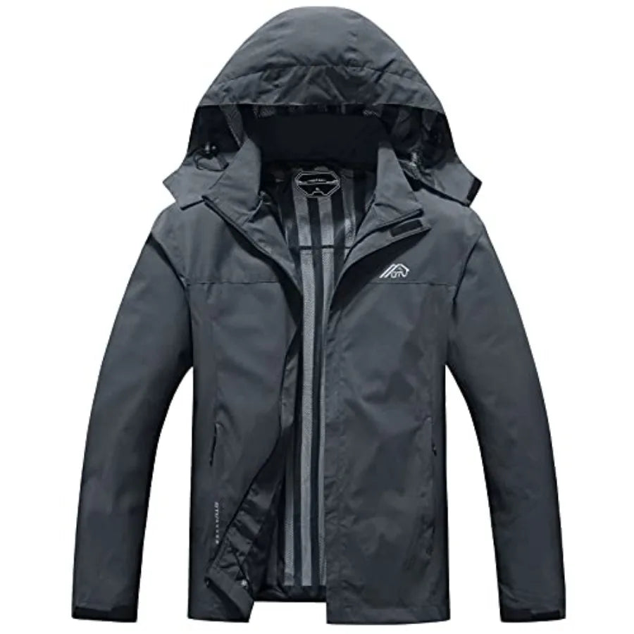 Lightweight Waterproof Hooded Rain Jacket for Hiking and Travel