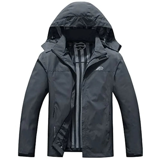 Lightweight Waterproof Hooded Rain Jacket for Hiking and Travel
