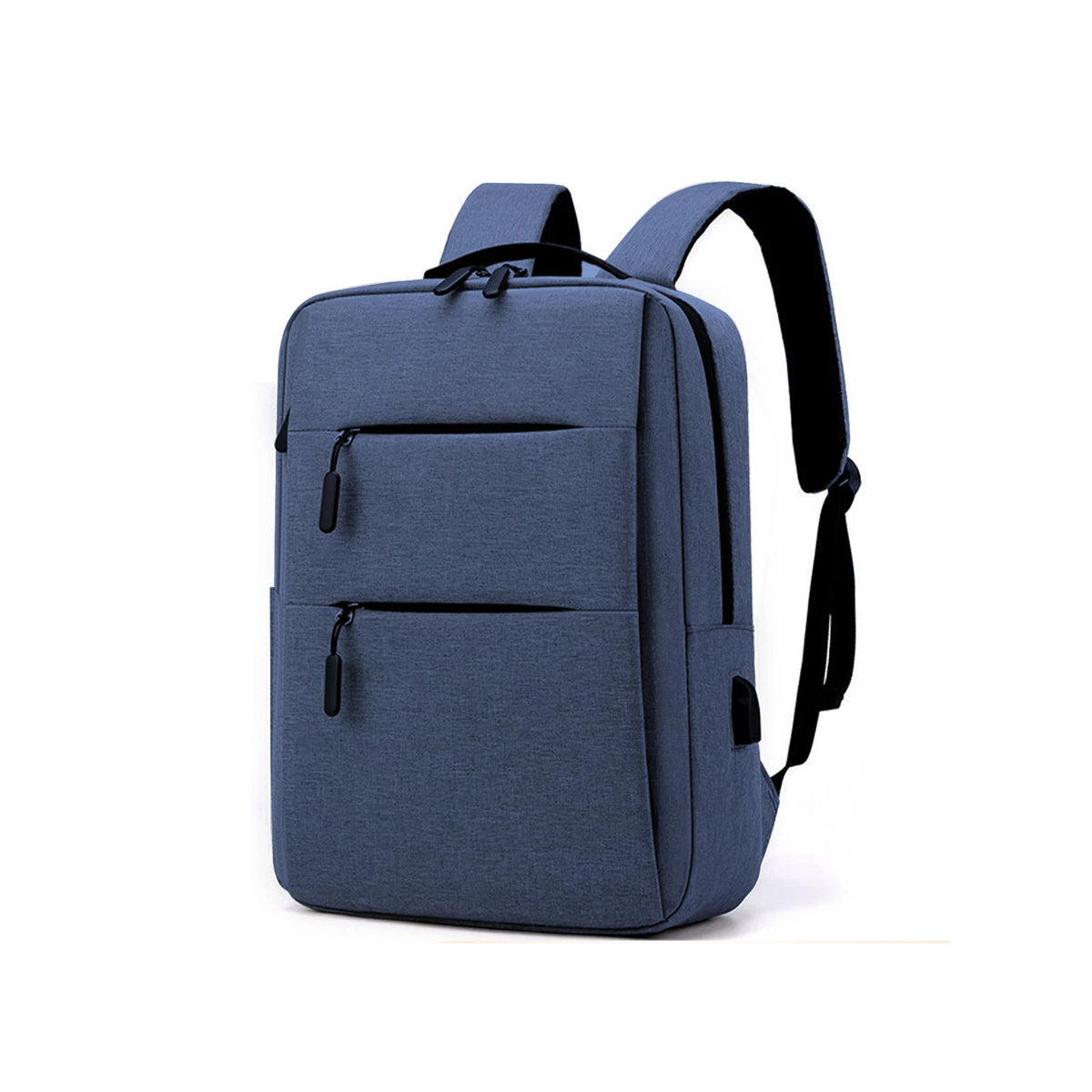 1pc Business Laptop Backpack With USB Charging Port, Water-Resistant Durable Canvas Travel Bookbag, 15.7x11.8in Large Slim Commuter Backpack For Men Women