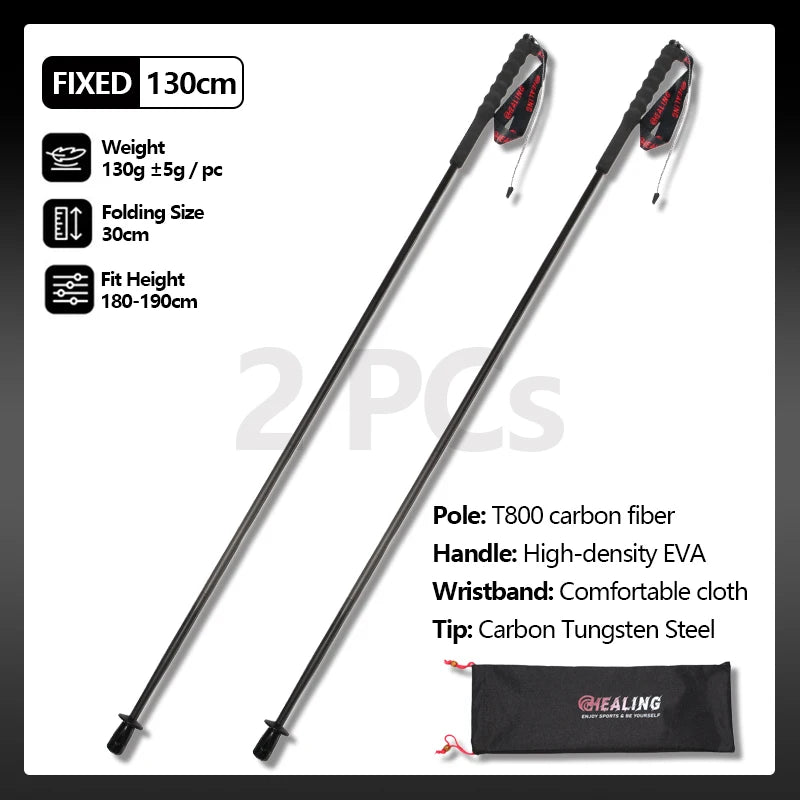 Okhealing Carbon Fiber Trekking Poles Ultra Light Hiking Sticks