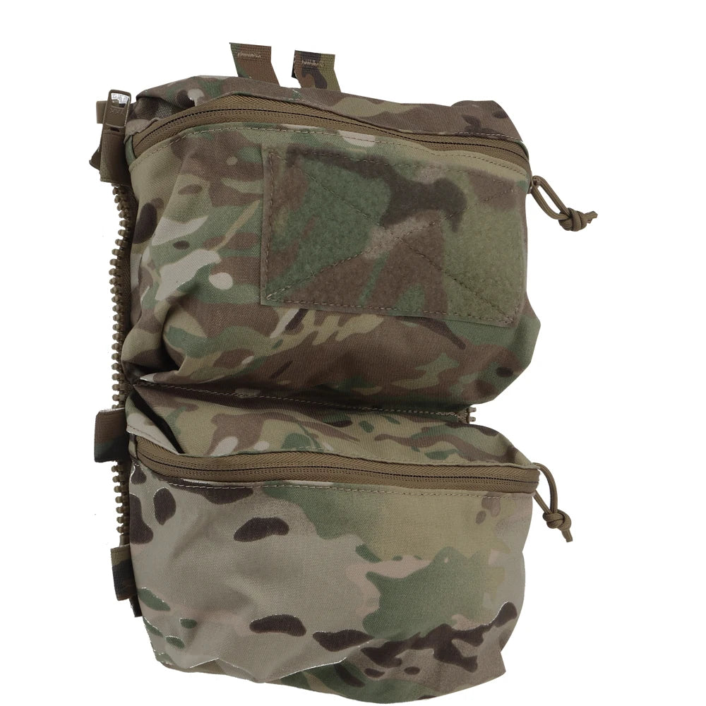 Tactical FCPC V5 Back Panel Double Bag Sundries Pouch General Purpose Pockets Ferro Style Vest Plate Carrier Accessories